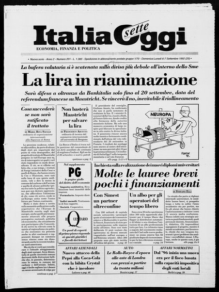 Italia oggi : quotidiano di economia finanza e politica